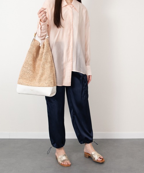 CHRISTIAN VILLA(クリスチャンヴィラ)の「【CHRISTIAN VILLA】レザーハンドルメッシュトートバッグ(Q66318)(トートバッグ・レディース・ブラック系その他/ホワイト系その他・ALL)」の9枚目の写真