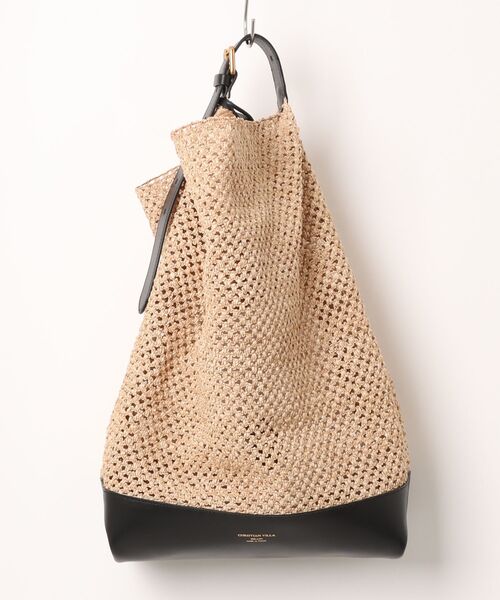 CHRISTIAN VILLA（クリスチャンヴィラ）の「【CHRISTIAN VILLA】レザーハンドルメッシュトートバッグ(Q66318)（トートバッグ・レディース・ブラック系その他/ホワイト系その他・ALL）」の6枚目の写真