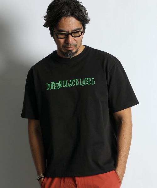 The DUFFER of ST.GEORGE(ザダファーオブセントジョージ)の「〔BLACK LABEL〕90s LOGO PRINT TEE:CVC天竺 速乾 90sロゴ プリントTEE(Tシャツ/カットソー・メンズ・ブルー/ブラック/ライトグレー/ホワイト・SMALL/MEDIUM/LARGE/X-LARGE)」の6枚目の写真