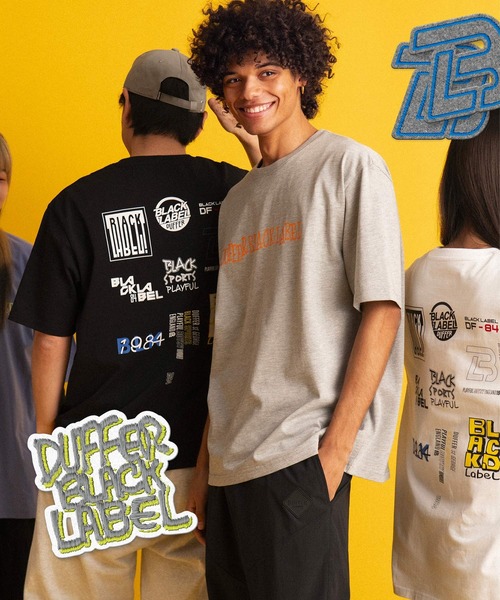 The DUFFER of ST.GEORGE(ザダファーオブセントジョージ)の「〔BLACK LABEL〕90s LOGO PRINT TEE:CVC天竺 速乾 90sロゴ プリントTEE(Tシャツ/カットソー・メンズ・ブルー/ブラック/ライトグレー/ホワイト・SMALL/MEDIUM/LARGE/X-LARGE)」の7枚目の写真