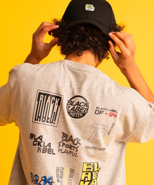 The DUFFER of ST.GEORGE(ザダファーオブセントジョージ)の「〔BLACK LABEL〕90s LOGO PRINT TEE:CVC天竺 速乾 90sロゴ プリントTEE(Tシャツ/カットソー・メンズ・ブルー/ブラック/ライトグレー/ホワイト・SMALL/MEDIUM/LARGE/X-LARGE)」の8枚目の写真