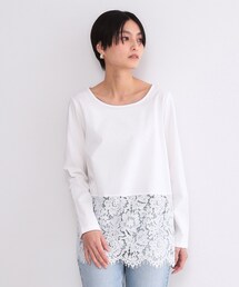 OPAQUE.CLIP | 裾レースカットソー【洗濯機OK】(Tシャツ/カットソー)