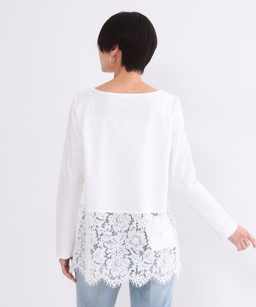 OPAQUE.CLIP(オペークドットクリップ)の「裾レースカットソー【洗濯機OK】(Tシャツ/カットソー・レディース・ホワイト・40/38)」の8枚目の写真
