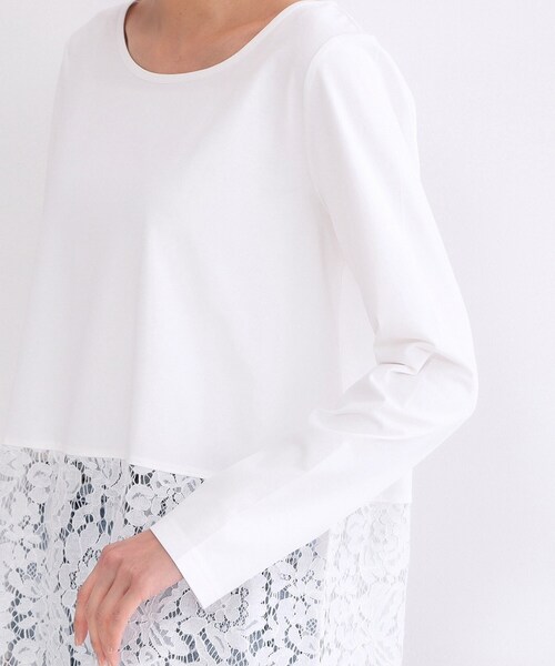 OPAQUE.CLIP(オペークドットクリップ)の「裾レースカットソー【洗濯機OK】(Tシャツ/カットソー・レディース・ホワイト・40/38)」の10枚目の写真