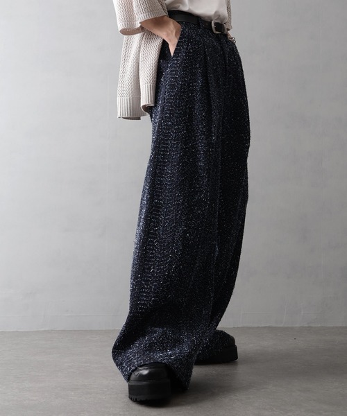 welise(ウェライズ)の「【welise/ウェライズ】13ozニードルパンチ加工デニム バーティカルタック スラックス(デニムパンツ・メンズ・ブラック/ダークインディゴブルー・S/M/L)」の15枚目の写真