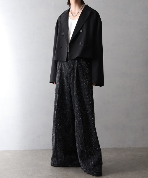 welise(ウェライズ)の「【welise/ウェライズ】13ozニードルパンチ加工デニム バーティカルタック スラックス(デニムパンツ・メンズ・ブラック/ダークインディゴブルー・S/M/L)」の13枚目の写真