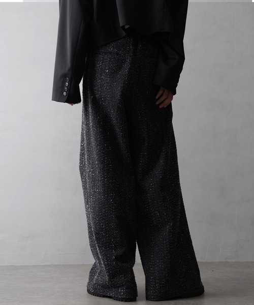 welise(ウェライズ)の「【welise/ウェライズ】13ozニードルパンチ加工デニム バーティカルタック スラックス(デニムパンツ・メンズ・ブラック/ダークインディゴブルー・S/M/L)」の12枚目の写真