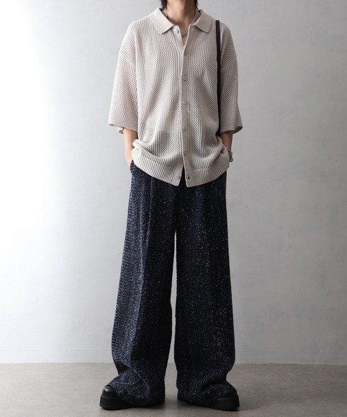 welise(ウェライズ)の「【welise/ウェライズ】13ozニードルパンチ加工デニム バーティカルタック スラックス(デニムパンツ・メンズ・ブラック/ダークインディゴブルー・S/M/L)」の17枚目の写真
