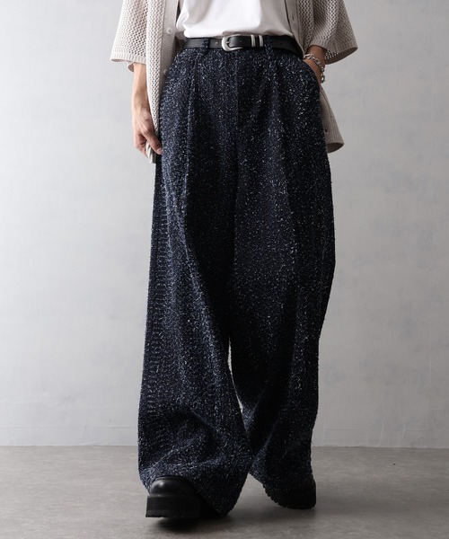 welise(ウェライズ)の「【welise/ウェライズ】13ozニードルパンチ加工デニム バーティカルタック スラックス(デニムパンツ・メンズ・ブラック/ダークインディゴブルー・S/M/L)」の16枚目の写真