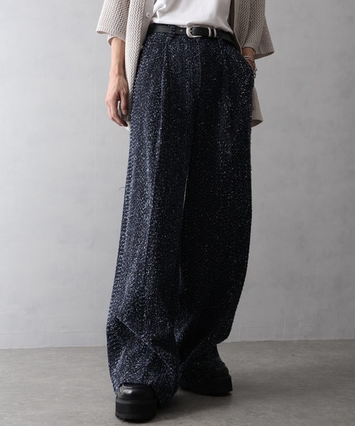 welise(ウェライズ)の「【welise/ウェライズ】13ozニードルパンチ加工デニム バーティカルタック スラックス(デニムパンツ・メンズ・ブラック/ダークインディゴブルー・S/M/L)」の14枚目の写真