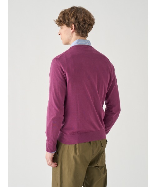 JOHN SMEDLEY(ジョンスメドレー)の「クルーネック長袖コットンニットプルオーバー(ニット/セーター・メンズ・ワインレッド・L/S/M)」の8枚目の写真