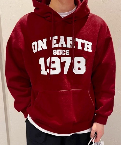 NOWLE(ノウル)の「【NOWLE】ON EARTH 1978 アーチロゴ スウェット フーディー(パーカー・メンズ・レッド・MEDIUM/SMALL/X-LARGE/LARGE)」の19枚目の写真