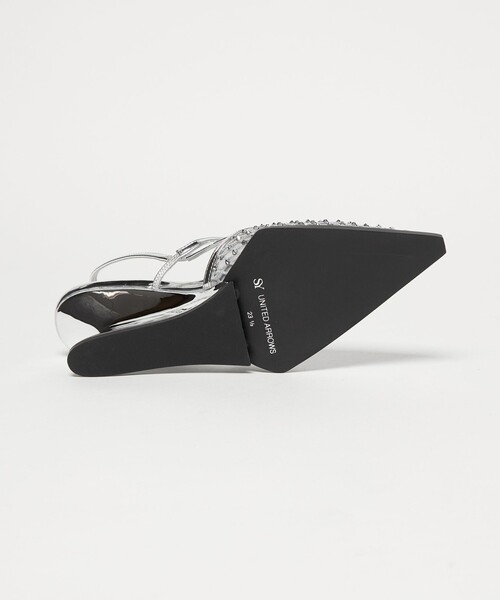 SY UNITED ARROWS(シーユナイテッドアローズ)の「<SY> ポインテッド ビジュー ウェッジ バックベルト サンダル60↑(サンダル・レディース・ブラック/シルバー・25cm/24.5cm/24cm/23.5cm/23cm/22.5cm/22cm)」の7枚目の写真