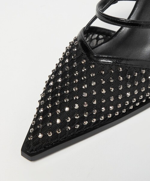 SY UNITED ARROWS(シーユナイテッドアローズ)の「<SY> ポインテッド ビジュー ウェッジ バックベルト サンダル60↑(サンダル・レディース・ブラック/シルバー・25cm/24.5cm/24cm/23.5cm/23cm/22.5cm/22cm)」の12枚目の写真