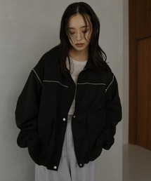 hellam（へラム）の「合繊ツイルパイピングブルゾン（ミリタリージャケット）」