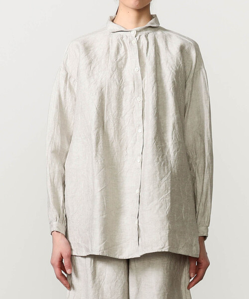 GALLEGO DESPORTES（ギャレゴデスポート）の「GALLEGO DESPORTES | リネン デザインカラー 長袖シャツ WOMEN（シャツ/ブラウス・レディース・Nat・S）」の8枚目の写真