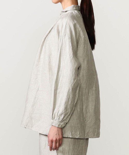 GALLEGO DESPORTES（ギャレゴデスポート）の「GALLEGO DESPORTES | リネン デザインカラー 長袖シャツ WOMEN（シャツ/ブラウス・レディース・Nat・S）」の9枚目の写真