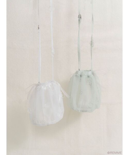 merry jenny（メリージェニー）の「Candy flower bag（ハンドバッグ・レディース・ミント/オフホワイト・FREE）」の2枚目の写真