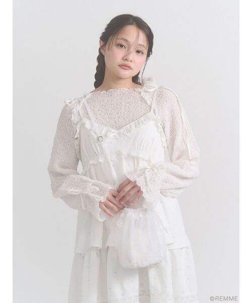 merry jenny（メリージェニー）の「Candy flower bag（ハンドバッグ・レディース・ミント/オフホワイト・FREE）」の3枚目の写真