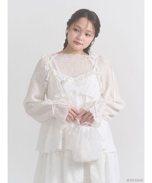 merry jenny（メリージェニー）の「Candy flower bag（ハンドバッグ・レディース・ミント/オフホワイト・FREE）」の4枚目の写真