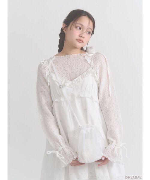 merry jenny（メリージェニー）の「Candy flower bag（ハンドバッグ・レディース・ミント/オフホワイト・FREE）」の5枚目の写真