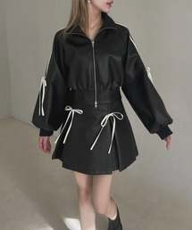 レザー ミニスカート」に該当するレディースのスカート（ブラック/黒色