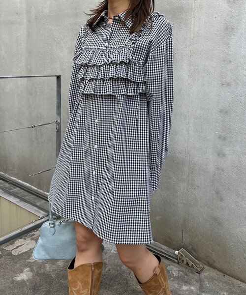 CIAOPANIC（チャオパニック）の「ビスチェSETチェックフリルシャツ（シャツ/ブラウス・レディース・レッド/ホワイト/ブルー・ONE SIZE）」の8枚目の写真