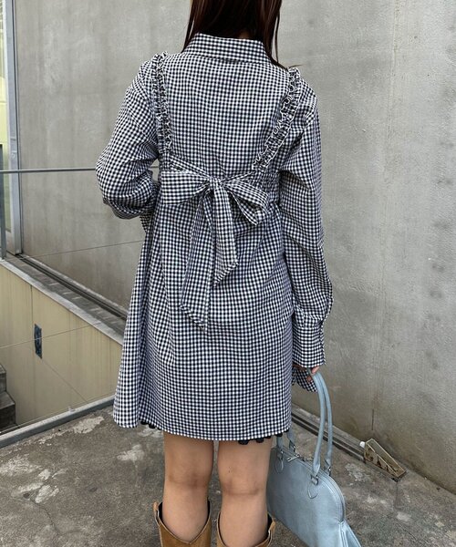 CIAOPANIC（チャオパニック）の「ビスチェSETチェックフリルシャツ（シャツ/ブラウス・レディース・レッド/ホワイト/ブルー・ONE SIZE）」の9枚目の写真