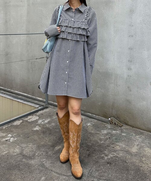 CIAOPANIC（チャオパニック）の「ビスチェSETチェックフリルシャツ（シャツ/ブラウス・レディース・レッド/ホワイト/ブルー・ONE SIZE）」の10枚目の写真