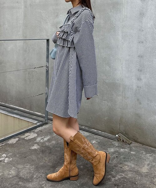 CIAOPANIC（チャオパニック）の「ビスチェSETチェックフリルシャツ（シャツ/ブラウス・レディース・レッド/ホワイト/ブルー・ONE SIZE）」の11枚目の写真