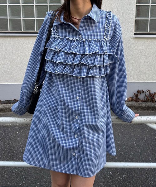 CIAOPANIC（チャオパニック）の「ビスチェSETチェックフリルシャツ（シャツ/ブラウス・レディース・レッド/ホワイト/ブルー・ONE SIZE）」の14枚目の写真