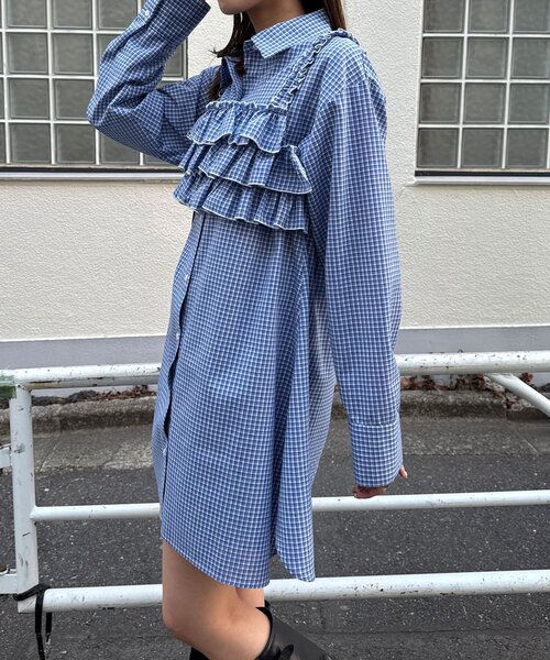 CIAOPANIC（チャオパニック）の「ビスチェSETチェックフリルシャツ（シャツ/ブラウス・レディース・レッド/ホワイト/ブルー・ONE SIZE）」の16枚目の写真