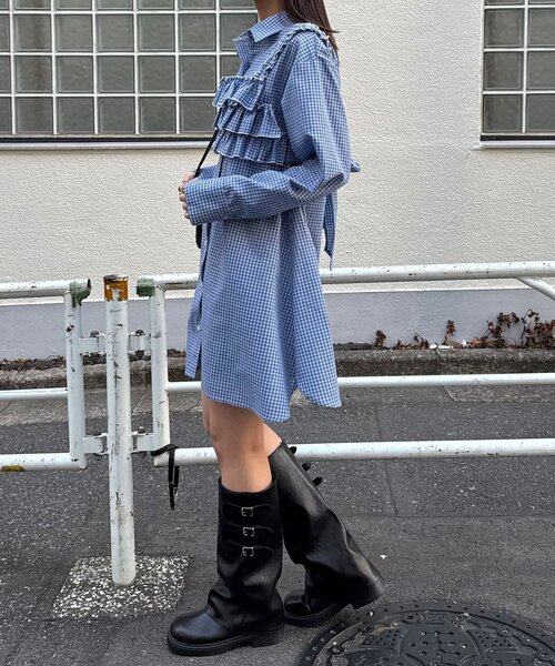 CIAOPANIC（チャオパニック）の「ビスチェSETチェックフリルシャツ（シャツ/ブラウス・レディース・レッド/ホワイト/ブルー・ONE SIZE）」の19枚目の写真