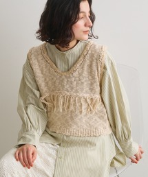 Crisp | フリンジスラブニットベスト(ベスト)