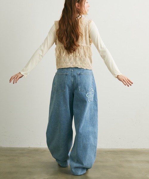 Crisp（クリスプ）の「フリンジスラブニットベスト（ベスト・レディース・コーラル/アイボリー・FREE）」の21枚目の写真