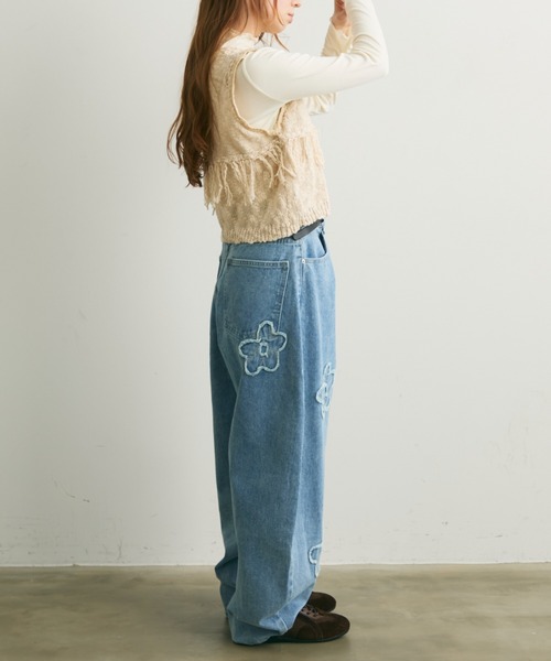 Crisp（クリスプ）の「フリンジスラブニットベスト（ベスト・レディース・コーラル/アイボリー・FREE）」の22枚目の写真