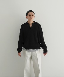 NEONSIGN（ネオンサイン）の「NEONSIGN Drop needle polo (ls)（ポロシャツ）」