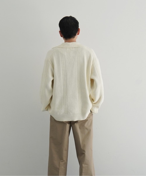 NEONSIGN（ネオンサイン）の「NEONSIGN Drop needle polo (ls)（ポロシャツ・メンズ・ブラック・44）」の2枚目の写真