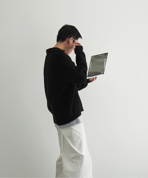 NEONSIGN（ネオンサイン）の「NEONSIGN Drop needle polo (ls)（ポロシャツ・メンズ・ブラック・44）」の6枚目の写真