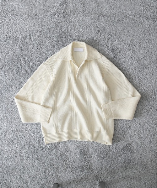 NEONSIGN（ネオンサイン）の「NEONSIGN Drop needle polo (ls)（ポロシャツ・メンズ・ブラック・44）」の3枚目の写真