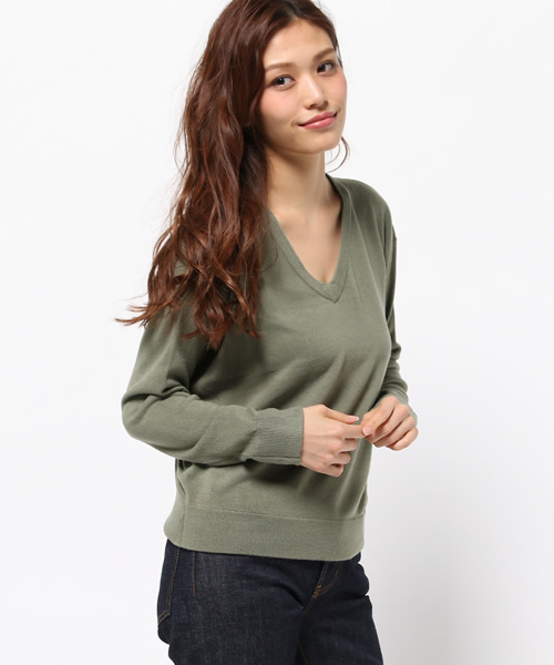 SLY（スライ）の「CASHMERE LIKE TOPS-S（ニット/セーター・レディース・キャメル/ブラック/カーキ/トップグレー・FREE）」の4枚目の写真