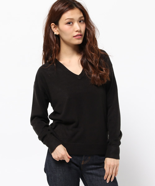 SLY（スライ）の「CASHMERE LIKE TOPS-S（ニット/セーター・レディース・キャメル/ブラック/カーキ/トップグレー・FREE）」の2枚目の写真