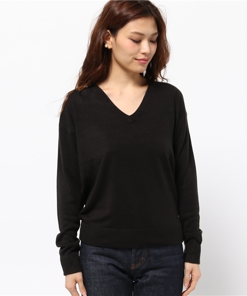 SLY（スライ）の「CASHMERE LIKE TOPS-S（ニット/セーター・レディース・キャメル/ブラック/カーキ/トップグレー・FREE）」の6枚目の写真