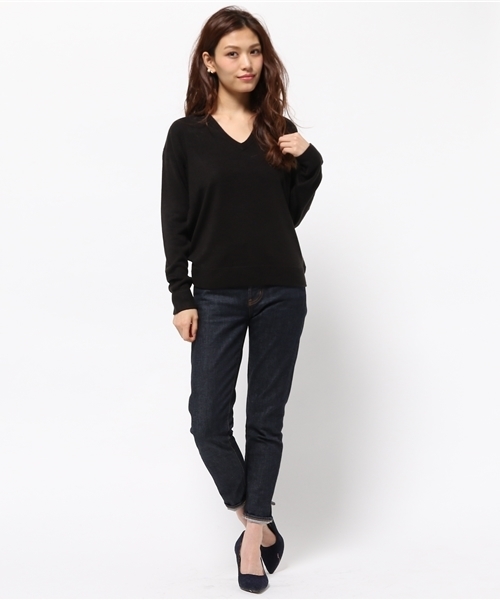 SLY（スライ）の「CASHMERE LIKE TOPS-S（ニット/セーター・レディース・キャメル/ブラック/カーキ/トップグレー・FREE）」の9枚目の写真