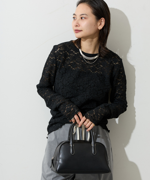 JOURNAL STANDARD（ジャーナルスタンダード）の「《追加2》ストレッチフラワーレースインナー（Tシャツ/カットソー・レディース・ホワイト/ブラック/アイボリー・FREE）」の3枚目の写真