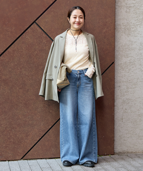 JOURNAL STANDARD（ジャーナルスタンダード）の「《追加2》ストレッチフラワーレースインナー（Tシャツ/カットソー・レディース・ホワイト/ブラック/アイボリー・FREE）」の5枚目の写真