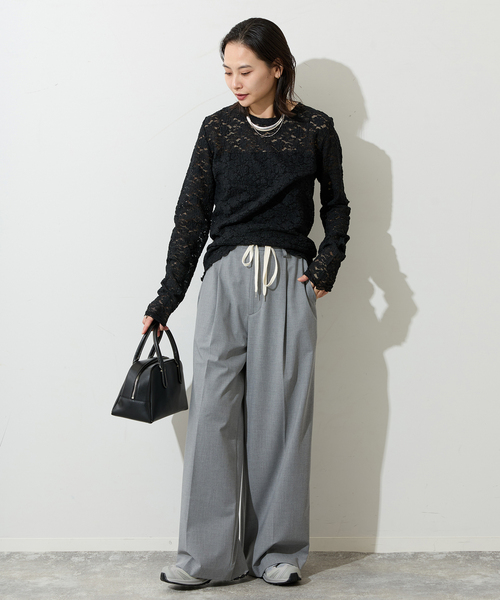 JOURNAL STANDARD（ジャーナルスタンダード）の「《追加2》ストレッチフラワーレースインナー（Tシャツ/カットソー・レディース・ホワイト/ブラック/アイボリー・FREE）」の6枚目の写真