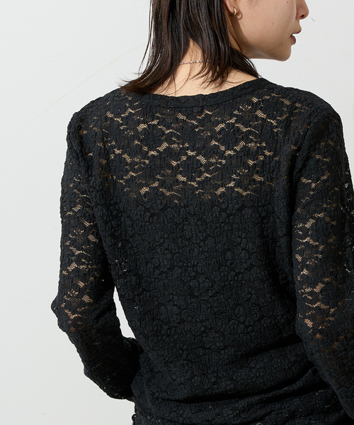 JOURNAL STANDARD（ジャーナルスタンダード）の「《追加2》ストレッチフラワーレースインナー（Tシャツ/カットソー・レディース・ホワイト/ブラック/アイボリー・FREE）」の10枚目の写真