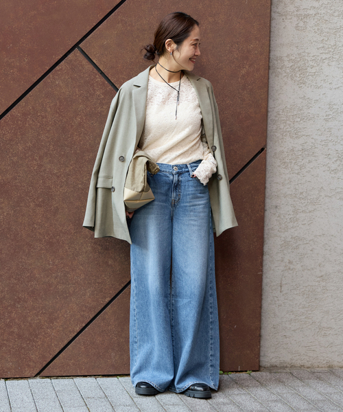 JOURNAL STANDARD（ジャーナルスタンダード）の「《追加2》ストレッチフラワーレースインナー（Tシャツ/カットソー・レディース・ホワイト/ブラック/アイボリー・FREE）」の13枚目の写真