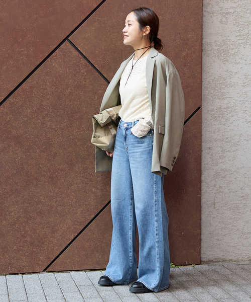 JOURNAL STANDARD（ジャーナルスタンダード）の「《追加2》ストレッチフラワーレースインナー（Tシャツ/カットソー・レディース・ホワイト/ブラック/アイボリー・FREE）」の14枚目の写真